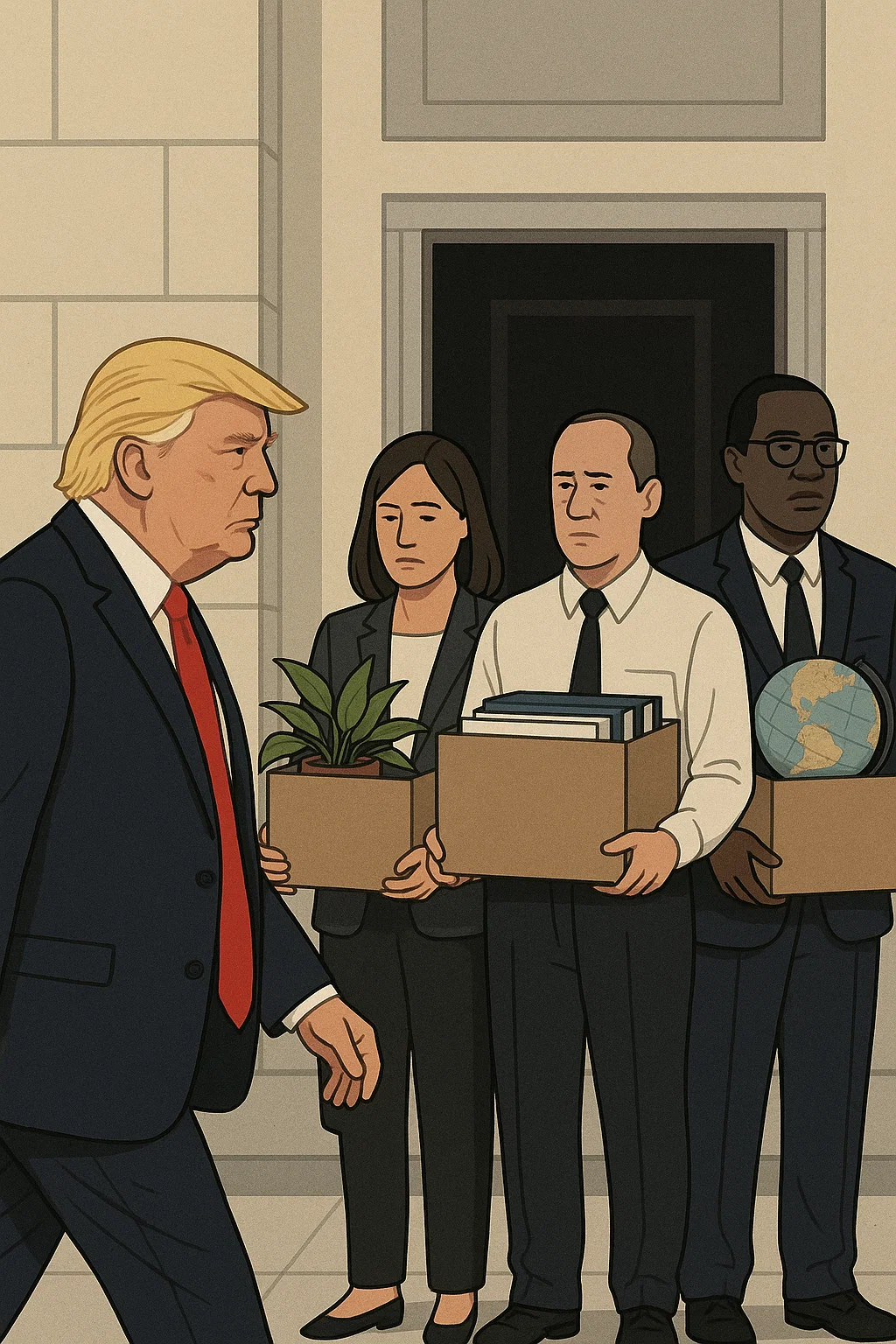 Symbolbild: Gebäude des US-Außenministeriums mit US-Flagge
