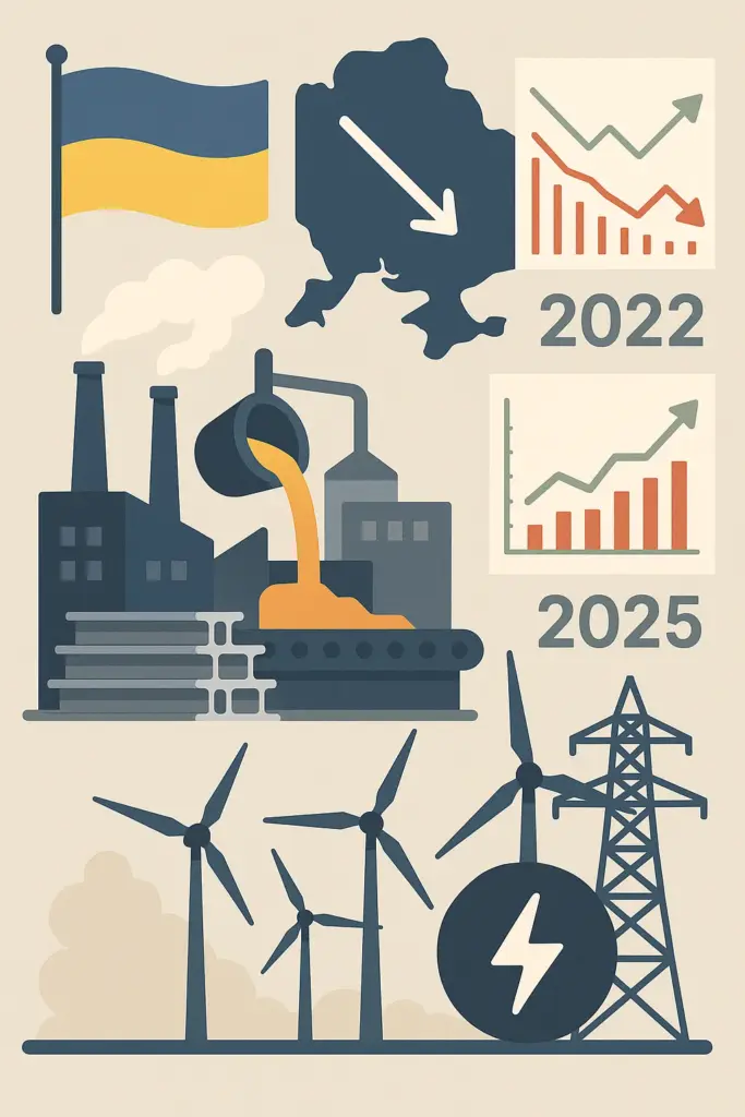Balkendiagramm zum Ifo-Index für die ukrainische Industrie: Rückgang in der Stahl- und Energiewirtschaft