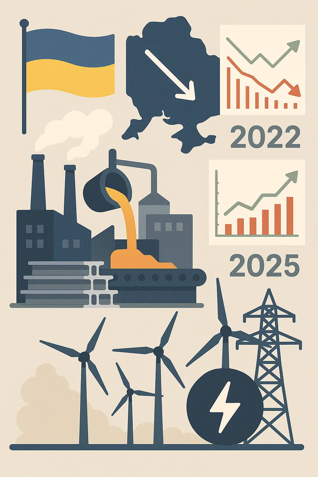 Balkendiagramm zum Ifo-Index für die ukrainische Industrie: Rückgang in der Stahl- und Energiewirtschaft