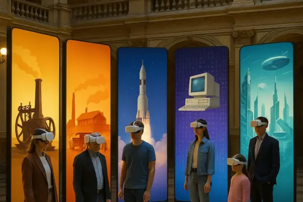🏛️ Zeitreise der Technik: Nationalmuseum Prag startet VR-Exkursion Besucher mit VR-Brille erleben eine Zeitreise durch die Geschichte im Nationalmuseum Prag