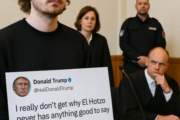 ⚖️ Berliner Justiz gegen Satire Symbolbild Gerichtssaal – Fall El Hotzo wegen Trump-Post
