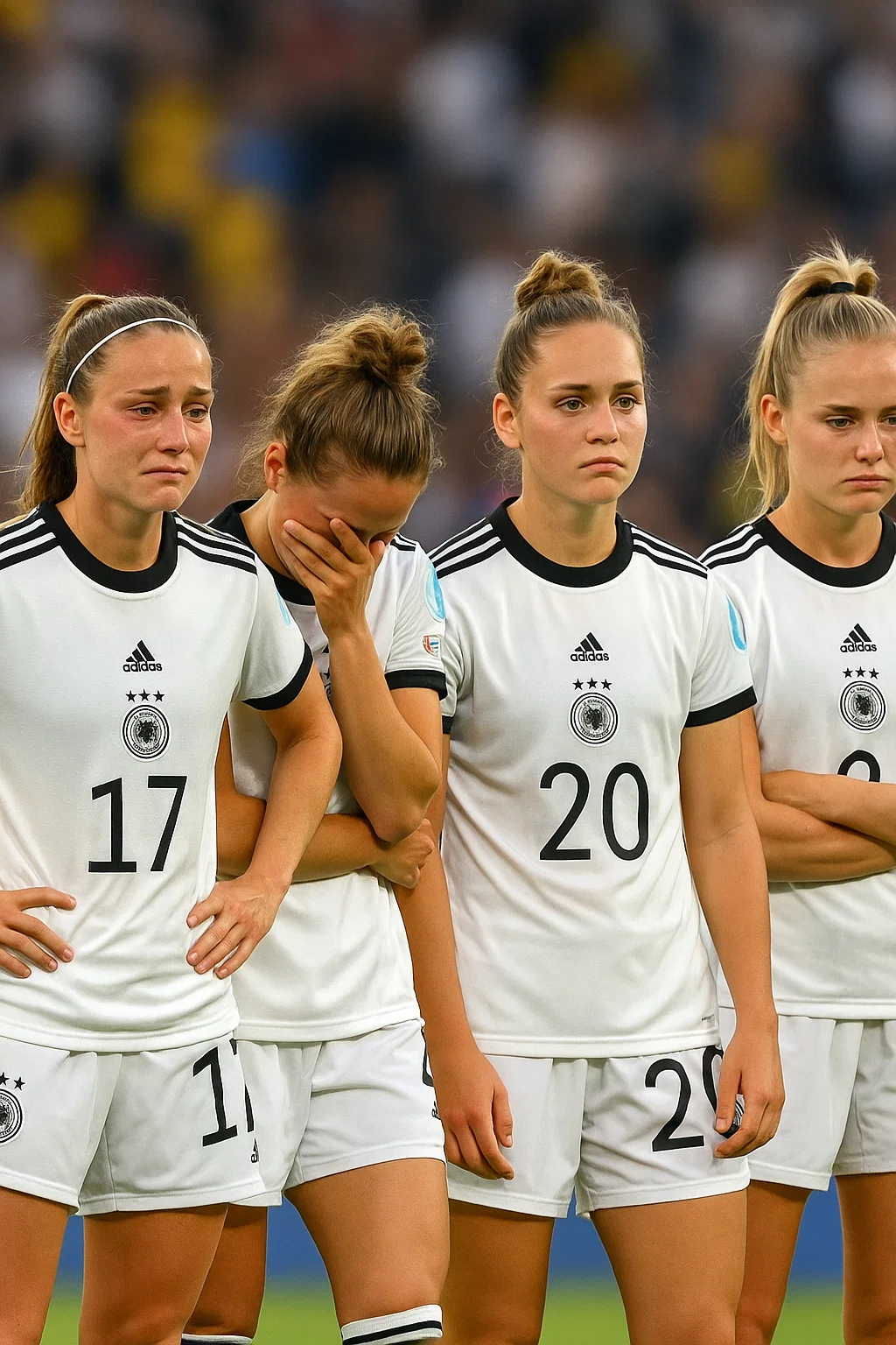 Enttäuschte DFB-Frauen nach EM-Niederlage gegen Schweden