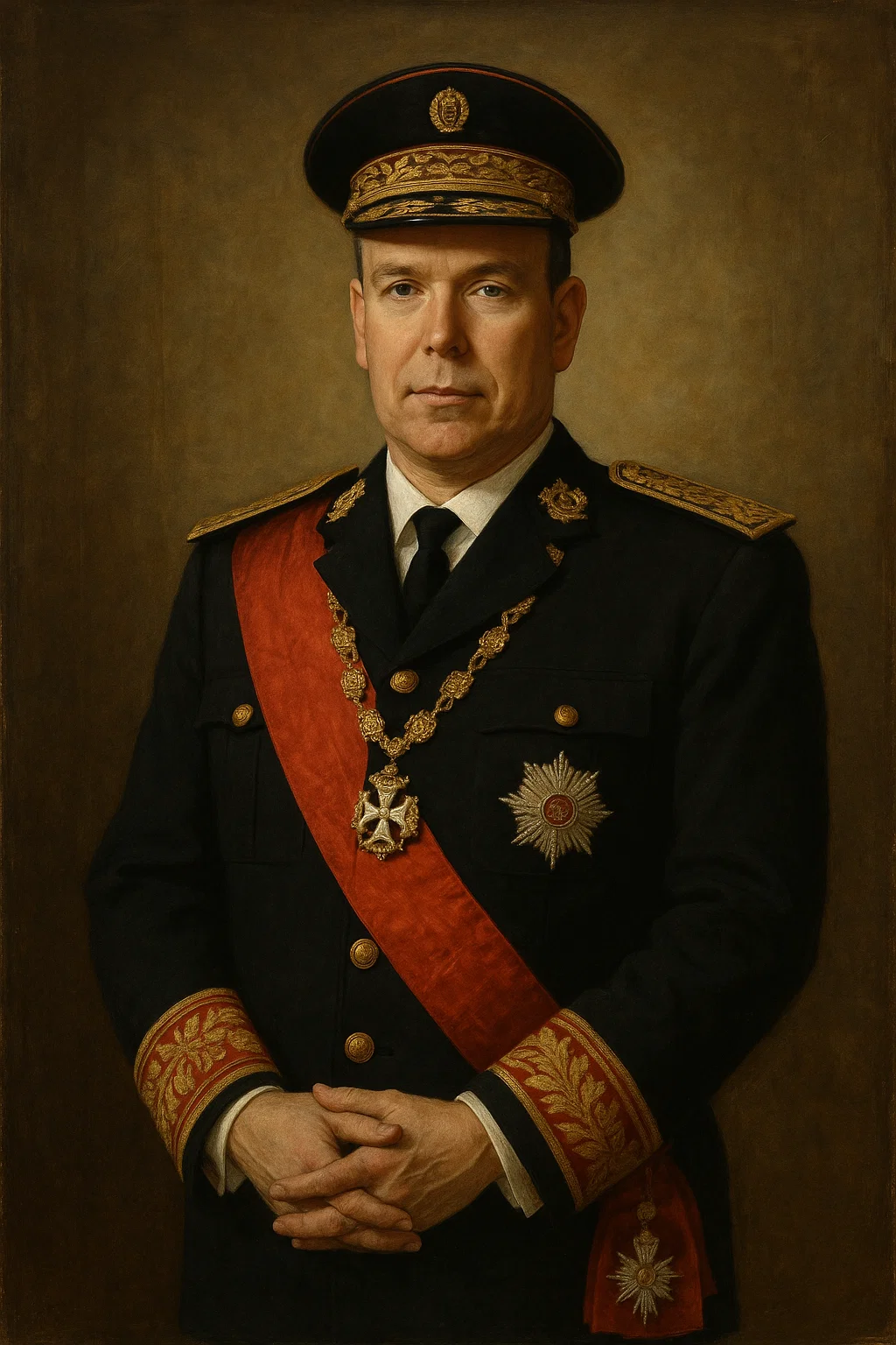 Fürst Albert mit Tränen in den Augen bei seiner Inthronisation 2005