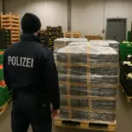 Polizei sichert Paletten mit verstecktem Captagon in Gemüsehandel in Landsberg – größter Drogenfund in Sachsen-Anhalt.