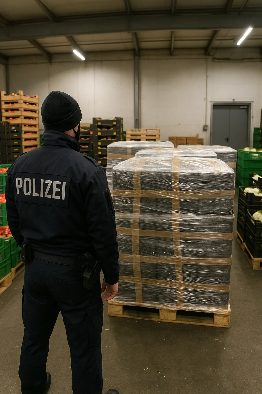 Polizei sichert Paletten mit verstecktem Captagon in Gemüsehandel in Landsberg – größter Drogenfund in Sachsen-Anhalt.