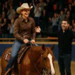 Gina Schumacher auf ihrem Hengst Valentino bei der Reining-WM 2025 in Givrins