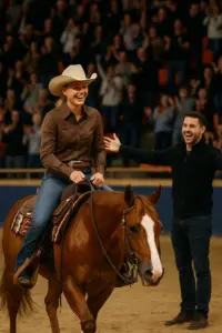 Gina Schumacher auf ihrem Hengst Valentino bei der Reining-WM 2025 in Givrins