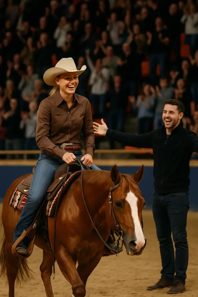 Gina Schumacher auf ihrem Hengst Valentino bei der Reining-WM 2025 in Givrins