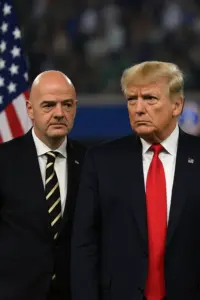 Gianni Infantino und Donald Trump feiern Finale der FIFA-Klub-WM – ein Symbol des dystopischen Fußballs