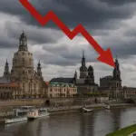 Blick über die Elbe auf Dresdens Altstadt mit wenigen Touristen – Rückgang Frühjahr 2025
