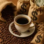 Kaffeebohnen aus Brasilien vor US-Flagge – Handelskonflikt trifft Verbraucher weltweit
