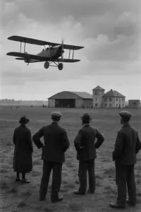 Historisches Flugzeug auf dem Görlitzer Flugplatz im Jahr 1925