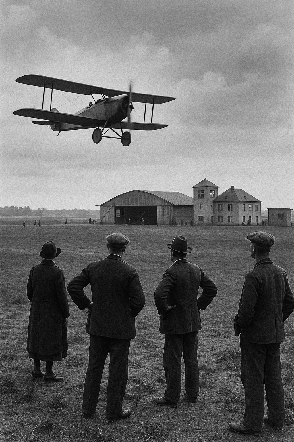 Historisches Flugzeug auf dem Görlitzer Flugplatz im Jahr 1925