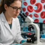 Forscherin Julia Gutjahr untersucht künstliche Blutbildung im Labor