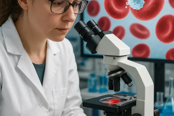 🧬 Künstliches Blut: Deutscher Forschung gelingt entscheidender Durchbruch Forscherin Julia Gutjahr untersucht künstliche Blutbildung im Labor