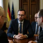 Görlitzer Landrat Stephan Meyer spricht in Berlin über Chipfabrik, Gaskraftwerke und Pflegefinanzierung.