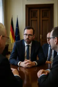 Görlitzer Landrat Stephan Meyer spricht in Berlin über Chipfabrik, Gaskraftwerke und Pflegefinanzierung.