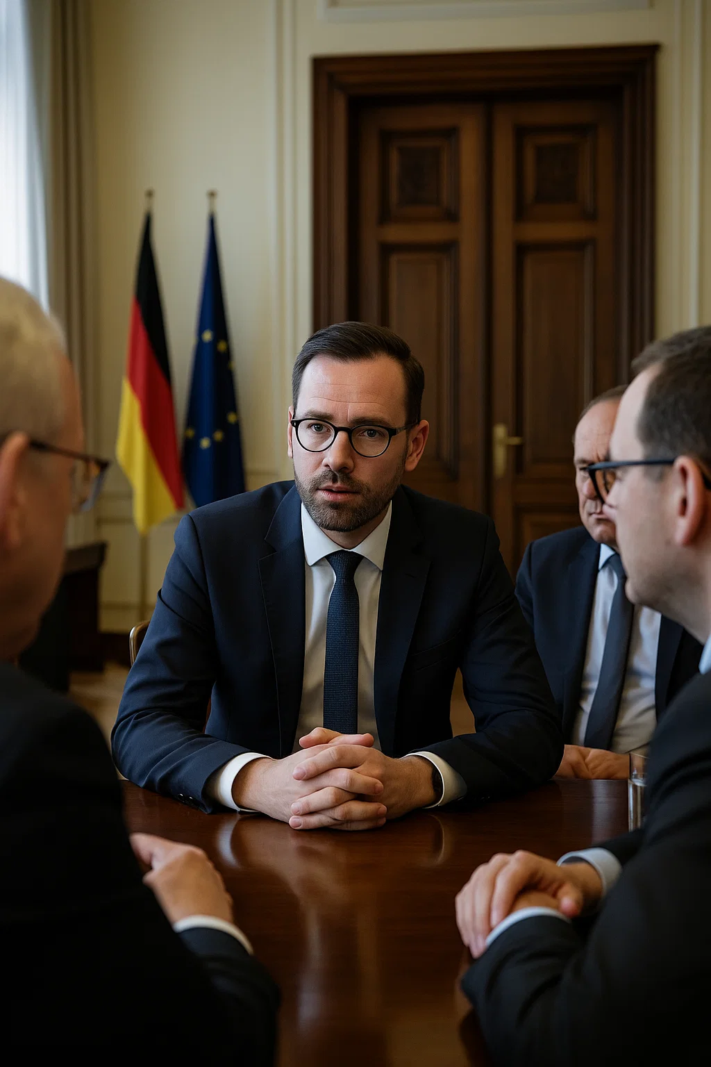 Görlitzer Landrat Stephan Meyer spricht in Berlin über Chipfabrik, Gaskraftwerke und Pflegefinanzierung.