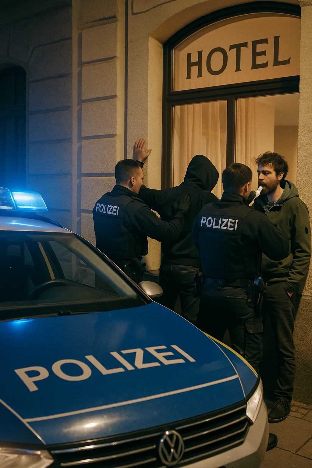 Polizei sichert Tatort nach Einbruch in Görlitz