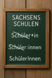 Leeres Klassenzimmer in einer sächsischen Schule – Gendersternchen weiterhin verboten