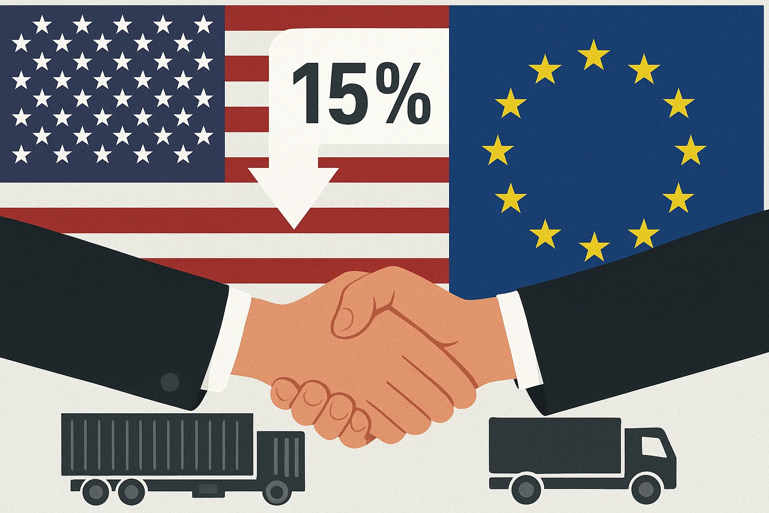 Donald Trump und Ursula von der Leyen beim Handschlag – Symbolbild für Zolldeal zwischen EU und USA