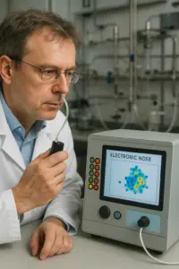 Künstlicher Geruchssensor wird im Riechlabor der Uniklinik Dresden getestet