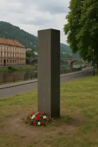 Zweisprachiger Gedenkstein in Ústí nad Labem erinnert an deutsche Zivilisten, die am 31. Juli 1945 von Tschechen ermordet wurden
