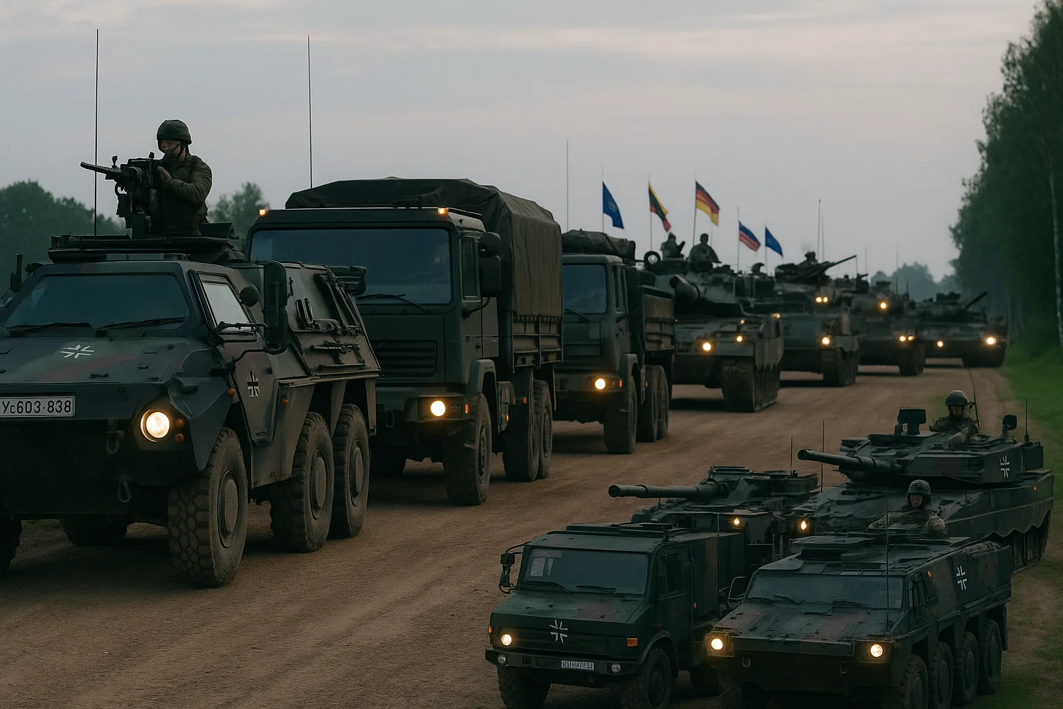 Bundeswehr verlegt 1000 Militärfahrzeuge nach Litauen für NATO-Übung „Quadriga 2025“