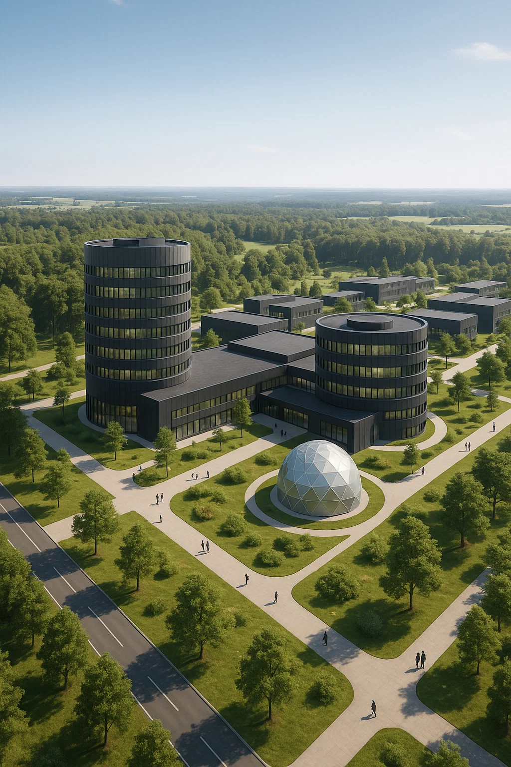 Visualisierung des geplanten Campus des Deutschen Zentrums für Astrophysik in Görlitz.