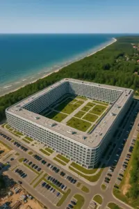 Luftaufnahme des größten Hotels Polens – der Baltische Riese in Pobierowo
