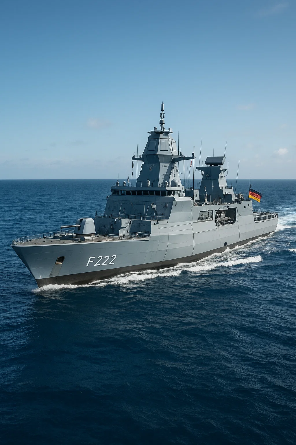 Fregatte Baden-Württemberg der Deutschen Marine auf See