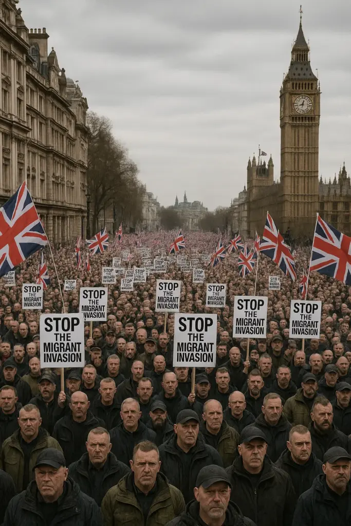 🚨 Mehr als 100.000 bei Anti-Migrations-Demo in London – Polizei greift durch