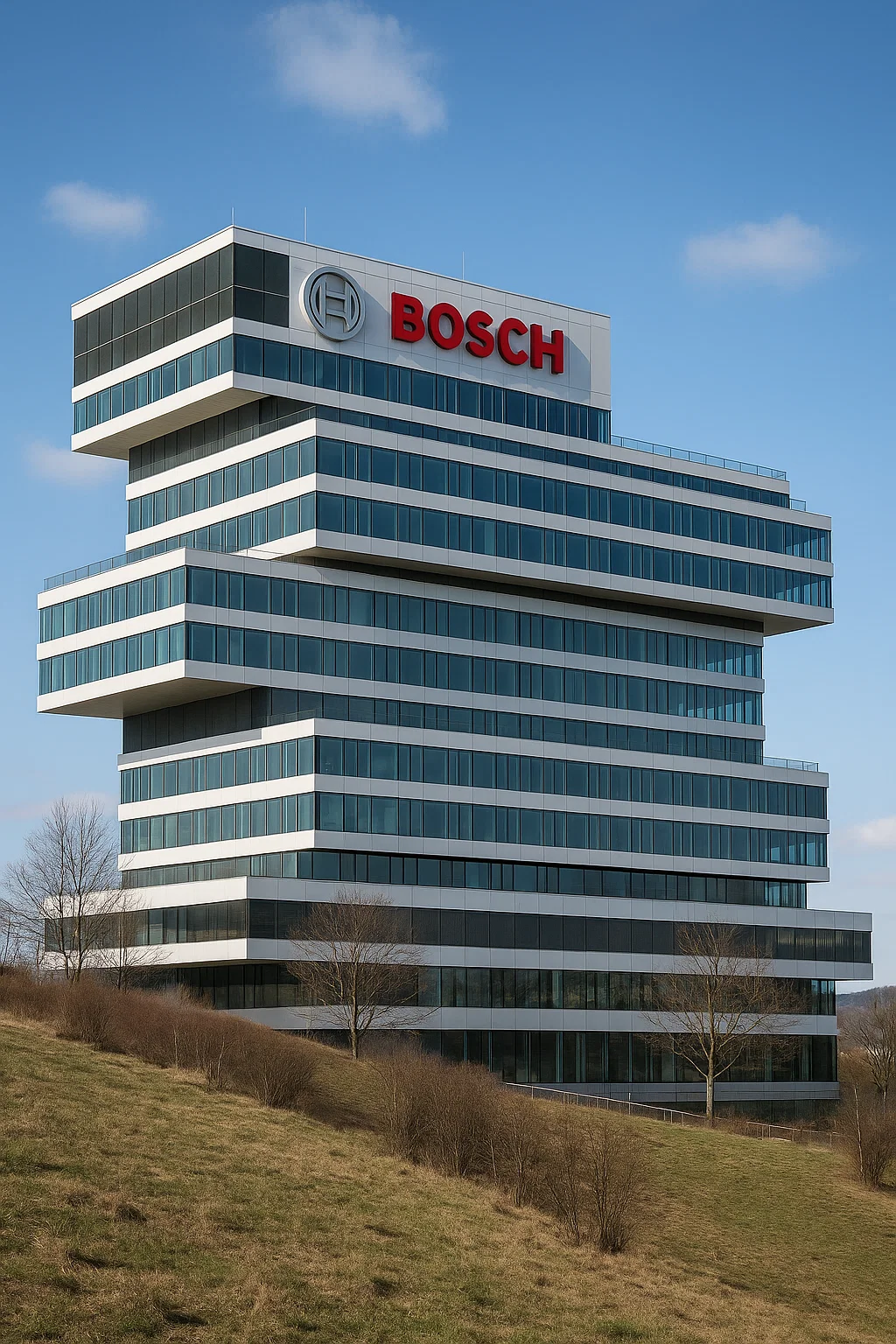 Bosch-Logo am Firmensitz in Stuttgart – Symbol für Stellenabbau und Sparkurs