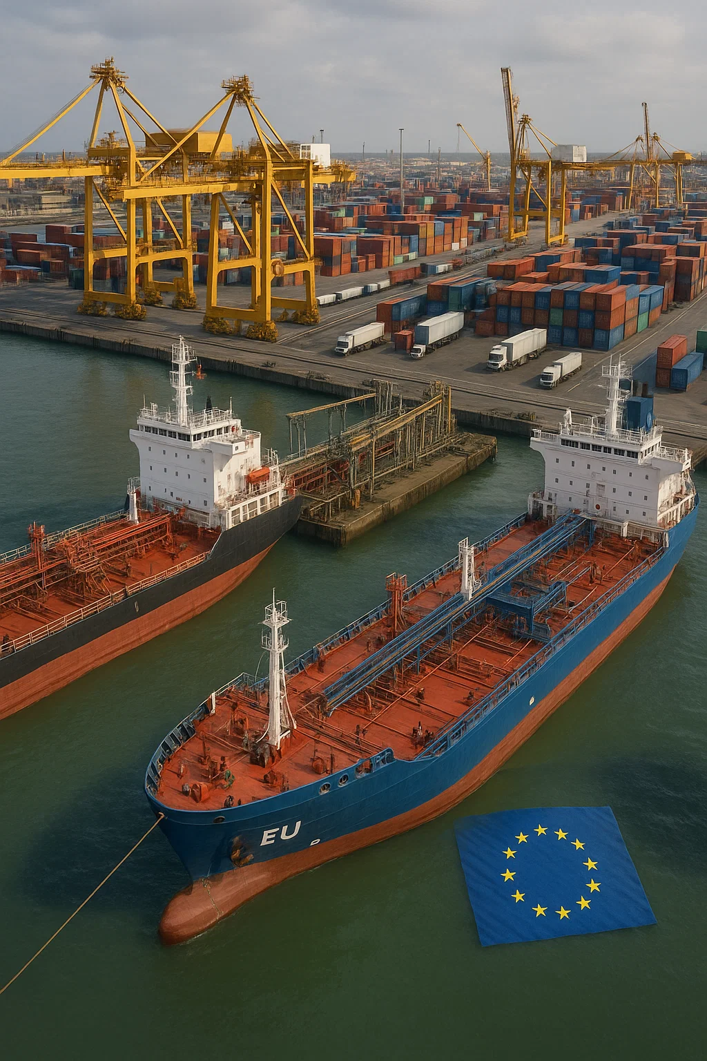 Containerhafen mit Öl- und Gaslieferungen aus Russland für die EU