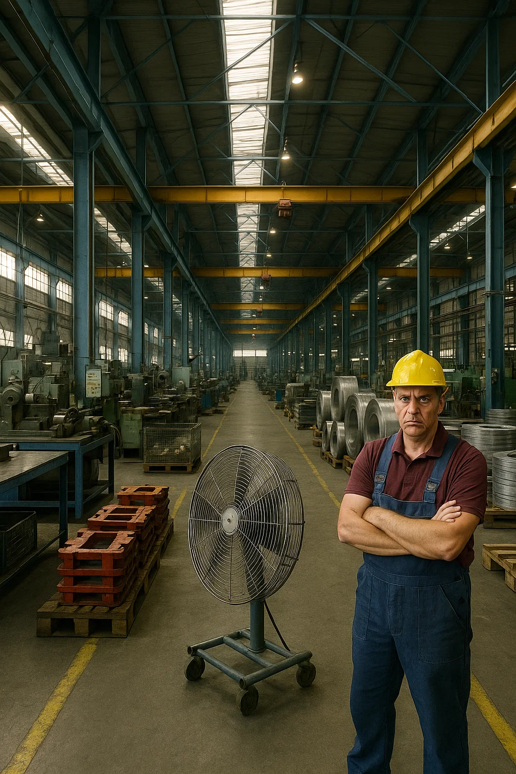 Arbeiter in einer deutschen Fabrikhalle – hohe Arbeitskosten belasten die Industrie