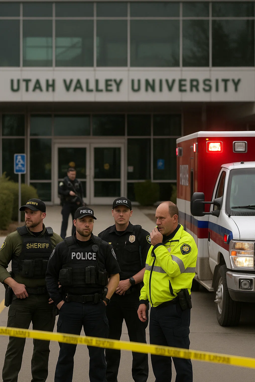 Polizei vor der Utah Valley University nach dem Attentat auf Charlie Kirk