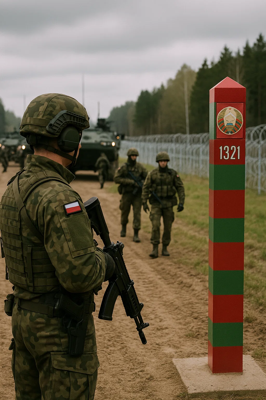 NATO-Soldaten sichern Grenze zwischen Polen und Belarus