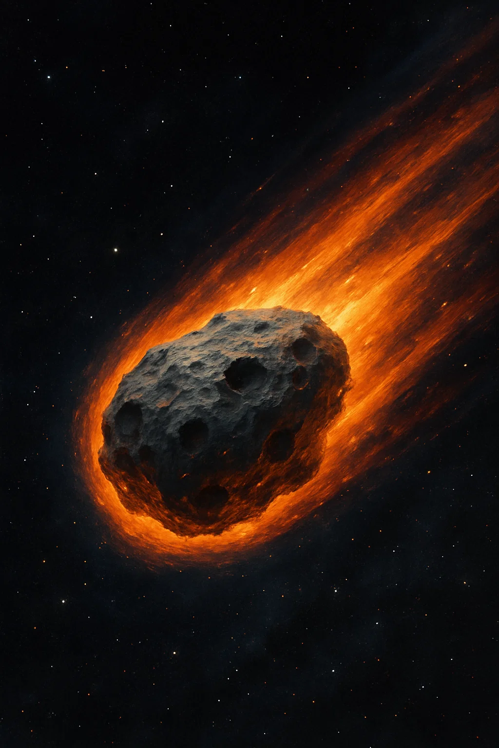 Symbolbild eines Asteroiden, der an der Erde vorbeifliegt