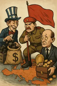 Ukrainische Landschaft mit Industrieanlagen – Symbol für Rohstoffinteressen der Großmächte