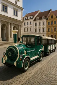 Touristenbahn „Görliwood-Entdecker“ auf dem Obermarkt in Görlitz – Symbolbild für Genehmigungsstreit