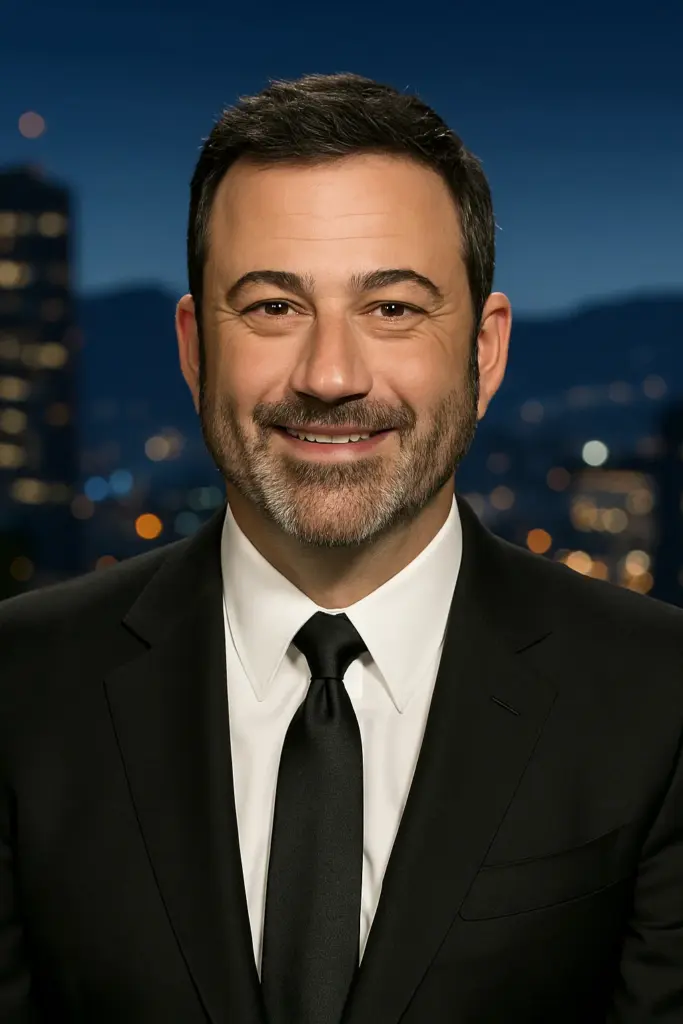 Jimmy Kimmel am Studiotisch einer Late-Night-Show – Symbolbild für Satire und medienpolitische Kontroversen