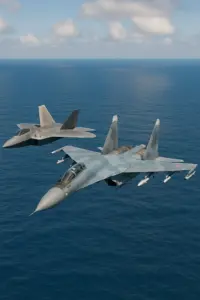 Abfangjäger neben fremdem Kampfjet über See – Symbolbild für NATO-Air-Policing und russische Grenztests