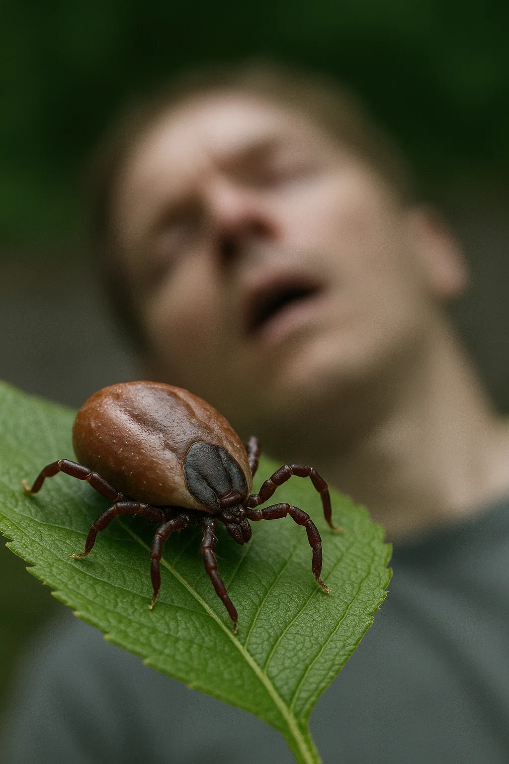Nahaufnahme einer Hyalomma-Zecke auf heller Kleidung – Symbolbild für Zeckenschutz in Europa