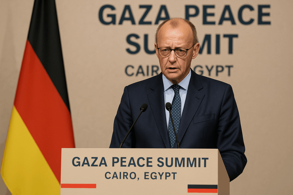 🕊️ Merz reist zu Gaza-Friedensgipfel nach Ägypten – CDU-Chef setzt auf diplomatische Geschlossenheit