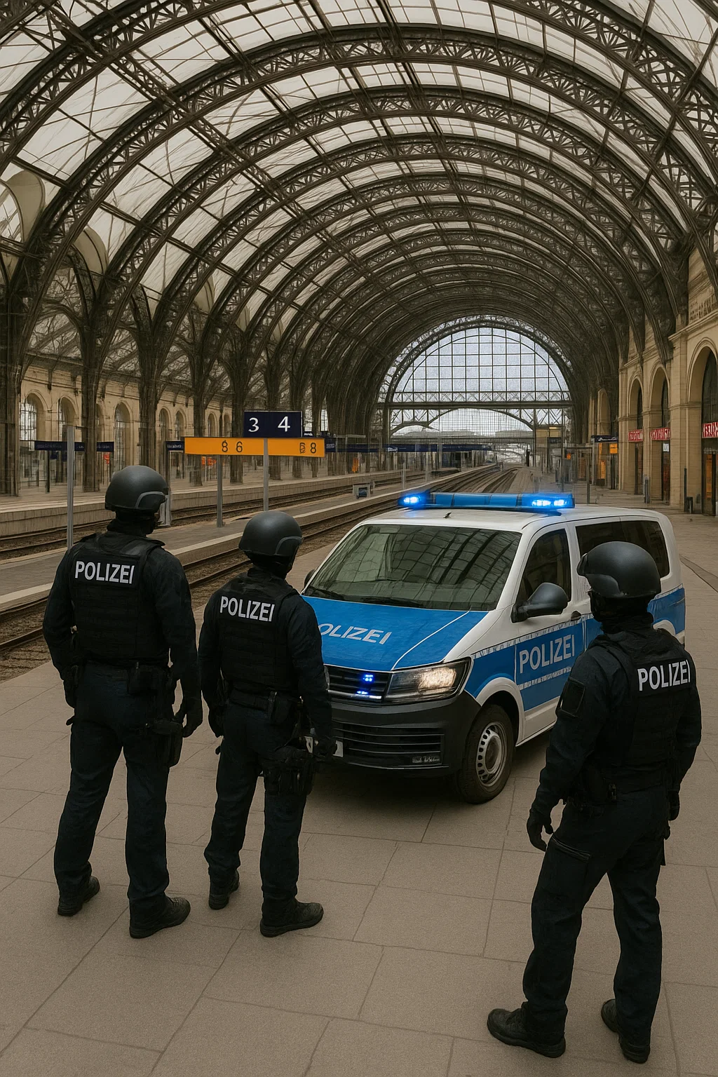Polizei-Einsatz am Dresdner Hauptbahnhof nach Messer-Überfall durch syrische Jugendliche