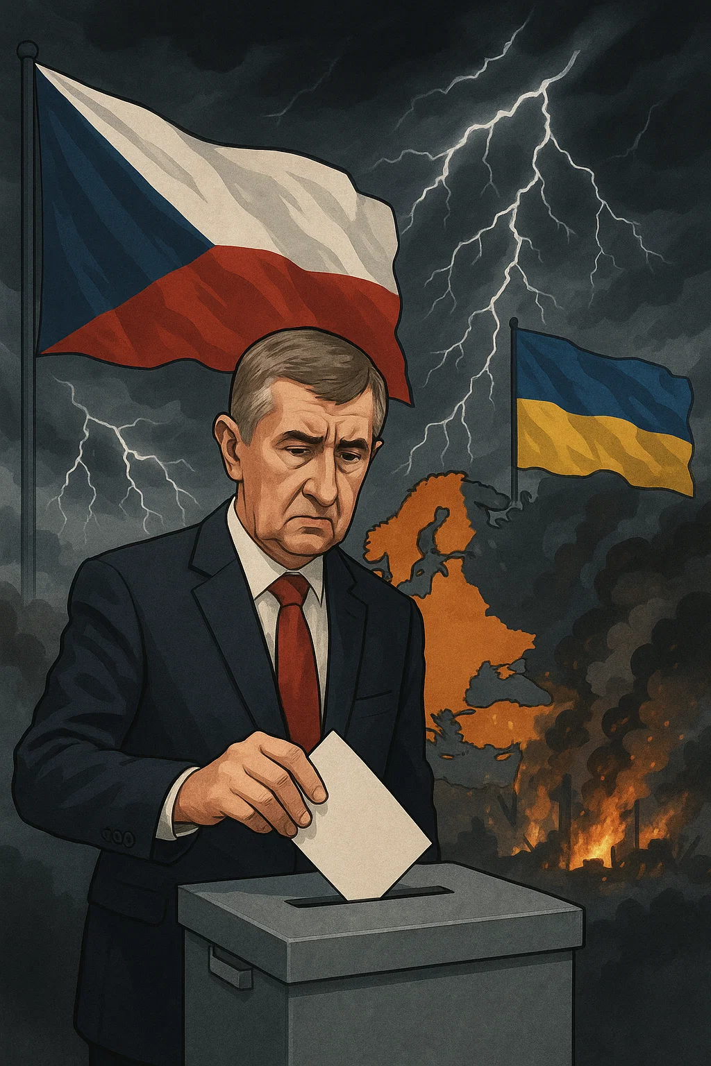 Andrej Babiš vor EU-Flagge – Tschechien-Wahl 2025 könnte Europa und die Ukraine ins Wanken bringen