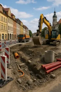 Straßensperrung am Zittauer Stadtring Töpferberg wegen Asphaltarbeiten
