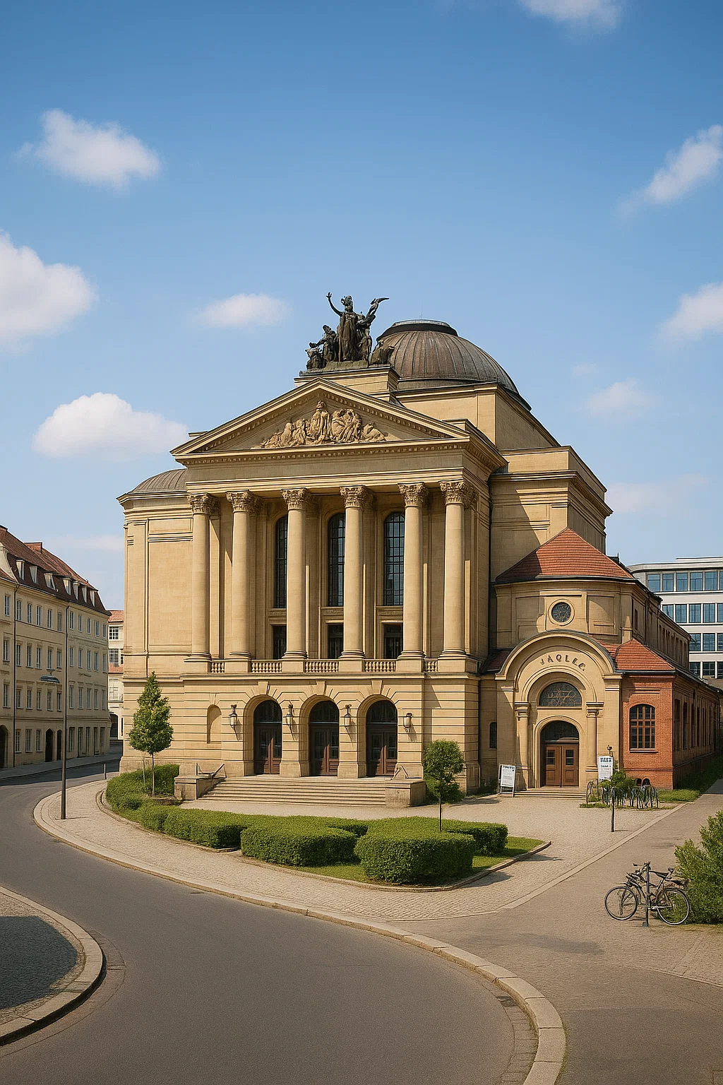 Blick auf das Görlitzer Theater – 65 Millionen Euro sollen für die Sanierung von Bühne, Apollo und Güterbahnhof investiert werden.