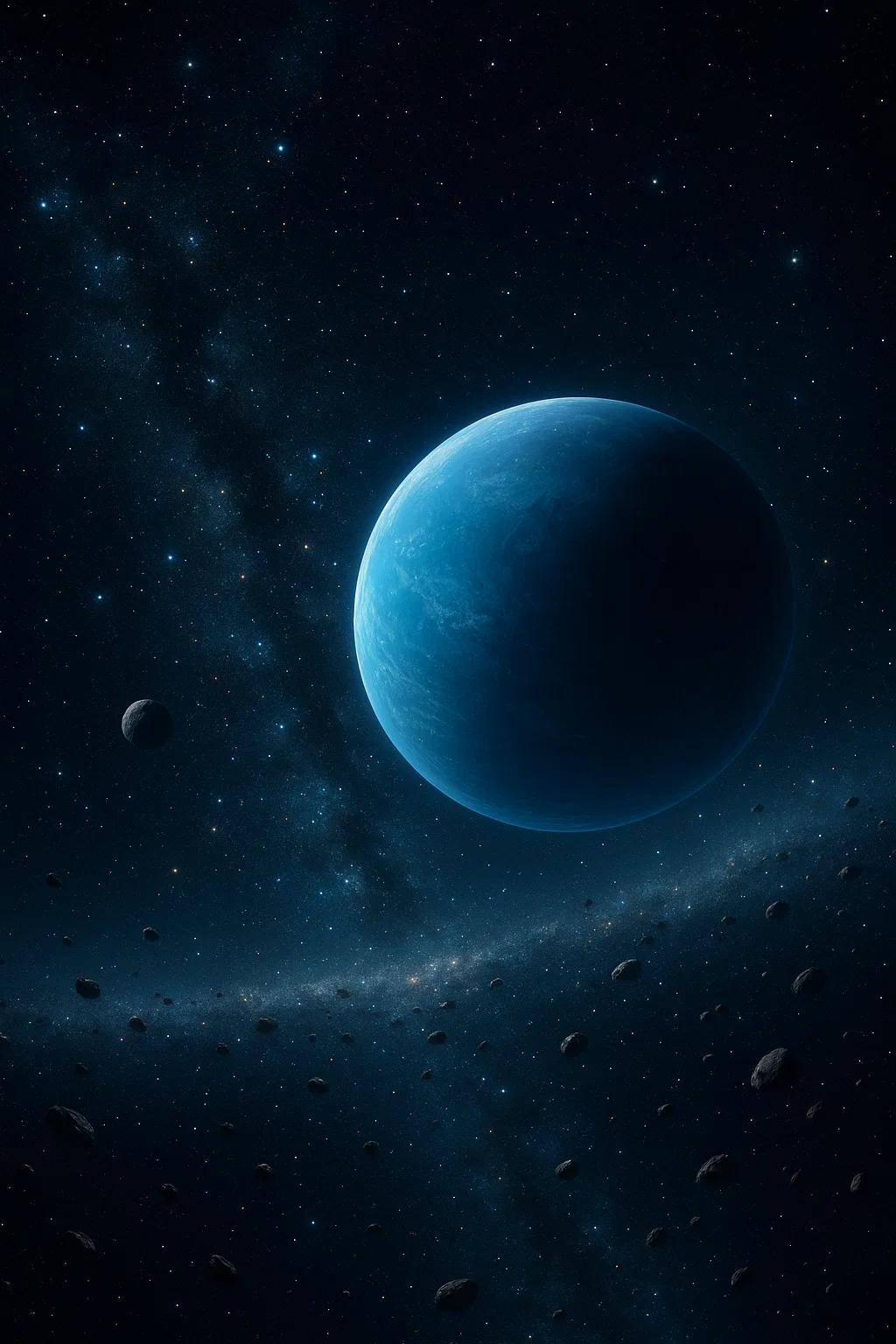 Künstlerische Darstellung von Planet Y im äußeren Sonnensystem
