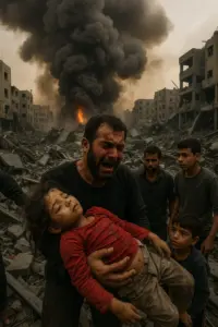 Zerstörte Gebäude im Gaza-Streifen – Symbol für Israels Krieg und das Schweigen des Westens